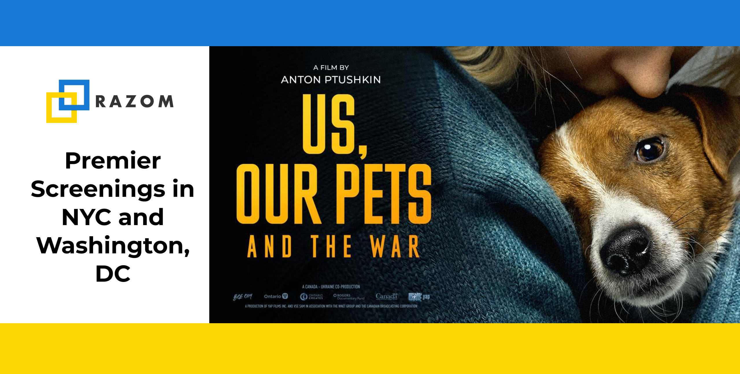 Premier Screenings of “Us, Our Pets, and the War” by Anton Ptushkin in NYC and DC